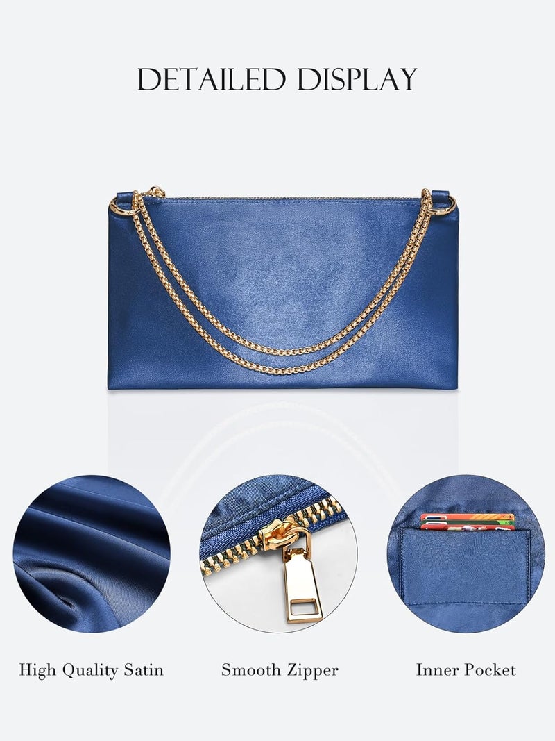 oscaurt Women's Evening Handbag Satin Shoulder Bag Purse for Prom Engagement Cocktail Party Wedding - Image 3